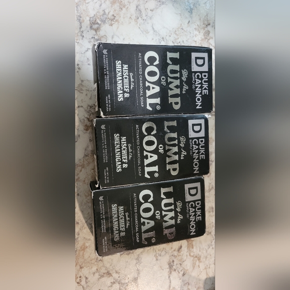 3 Duke Cannon Supply Co. Lump of Coal Big Brick Bar Soap 10 OZ Each - Picture 2 of 3